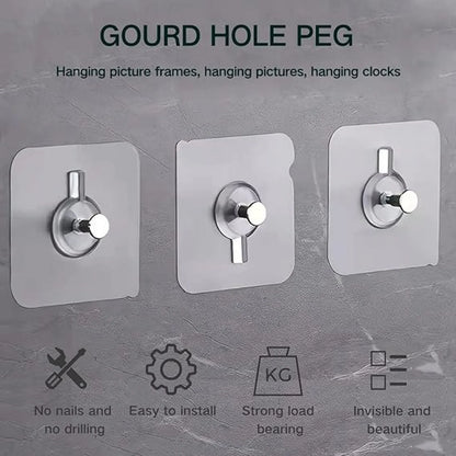 Heavy-Duty Nail-Free Self-Adhesive Wall Hooks (Pack of 10)