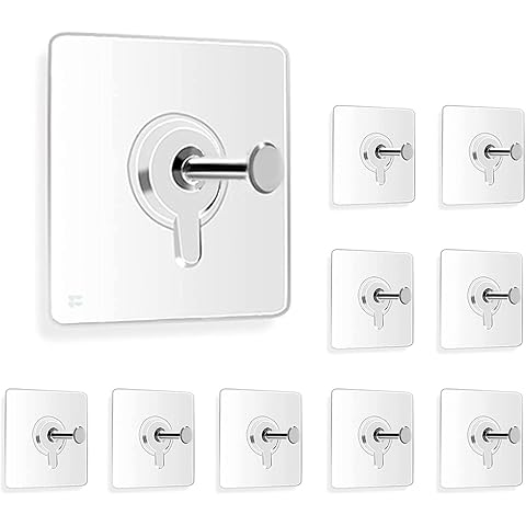 Heavy-Duty Nail-Free Self-Adhesive Wall Hooks (Pack of 10)